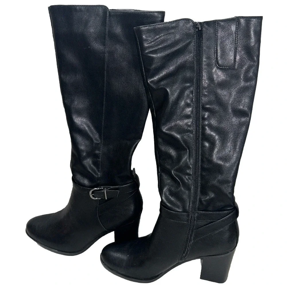 Naturalizer Women's Joslynn Knee High Heeled Boot, Black, Size‎ 9